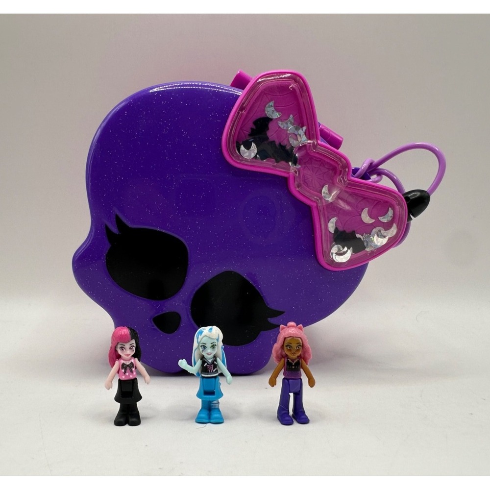 Monster‎ High Polly Pocket Purple Skull Playset Includes 3 Figures - Incomplete